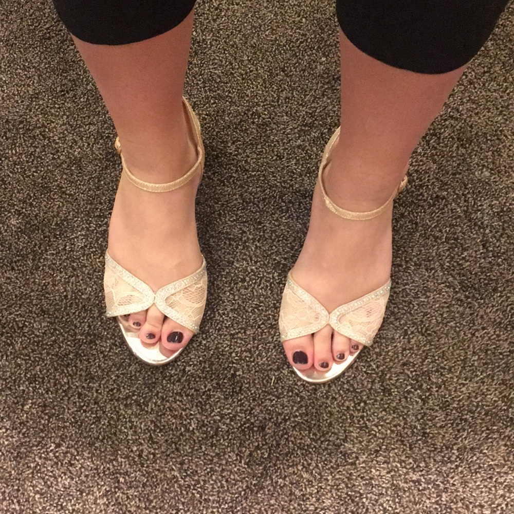 Prom glitter light pink heels